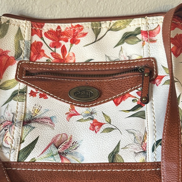 boc Floral Red and Brown Crossbody Bag - Picture 8 of 9